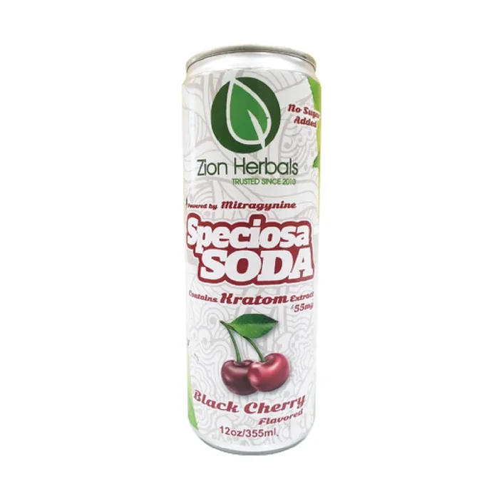 12oz Black Cherry Kratom Soda Zion Herbals