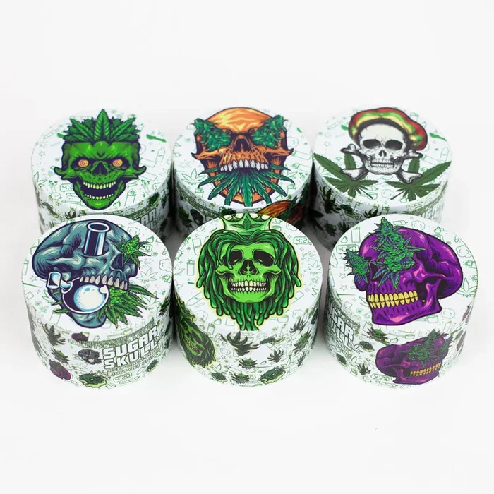 2.5″ Metal 4 Piece Grinder with New Sugar Skull Design
