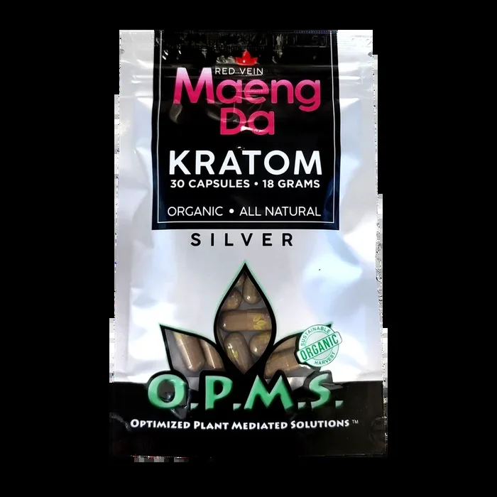 30ct OPMS Silver Red Vein Maeng Da Kratom Extract Capsules