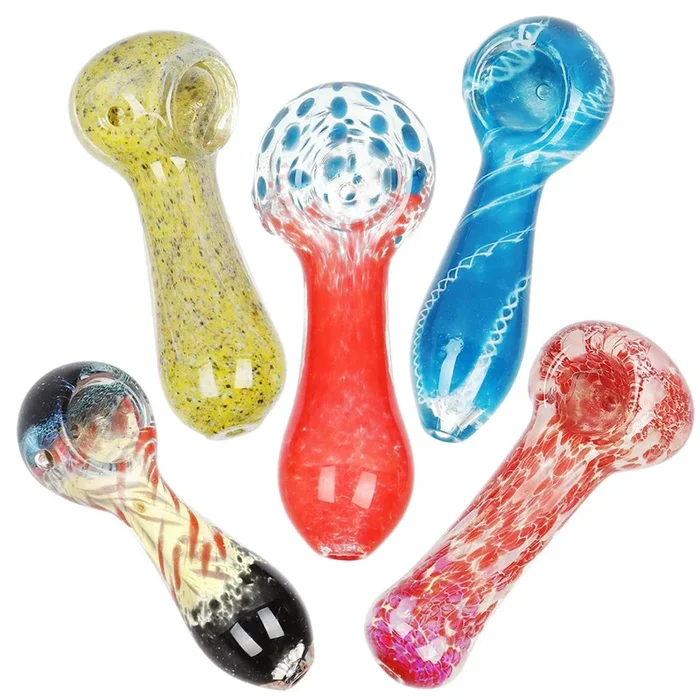 40CT BUNDLE – Spectrum Glass Spoon Pipe – 3.5″ / Assorted Colors and Styles