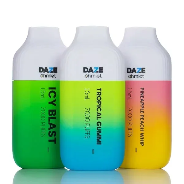 7 Daze Ohmlet 7000 Puffs Rechargeable Disposable Vape – 15ML (DISCONTINUED)