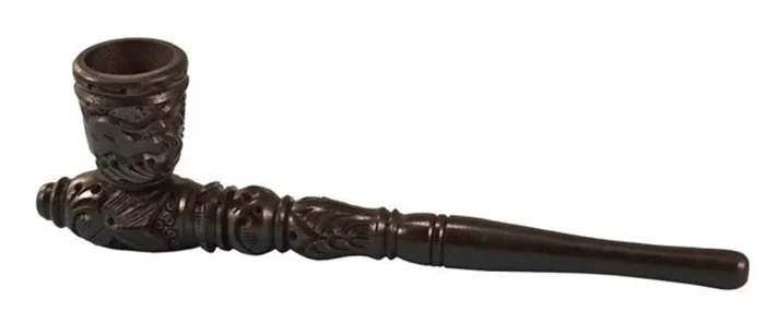 8″ Dark Nostalgia Carved Wood Smoking Pipe