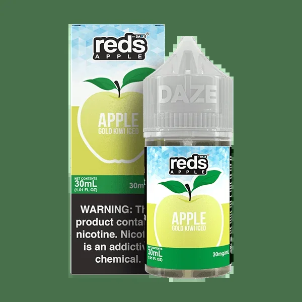 Apple Gold Kiwi ICED SALT – Red’s Apple E-Juice by 7 Daze – 30mL
