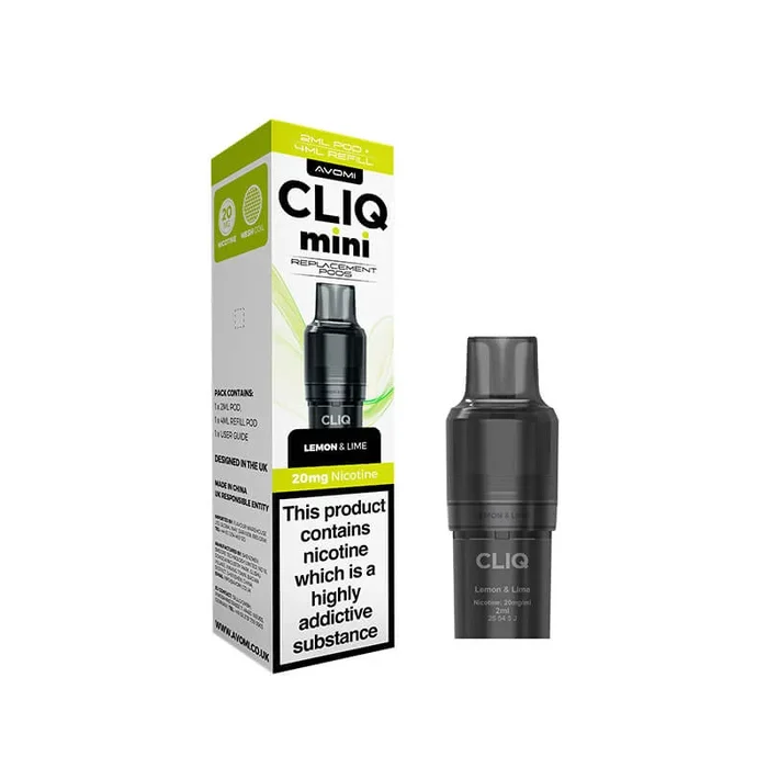 Avomi CLIQ Mini Prefilled Vape Pod + Refill – Lemon & Lime