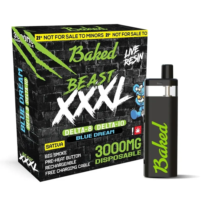 Baked BEAST D8/D10 Vaporizer – 3000mg