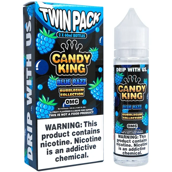 Blue Razz Bubblegum by Candy King E-liquid (60ml)