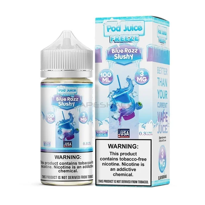 Blue Razz Slushy Freeze – Pod Juice E-Liquid – 100ML