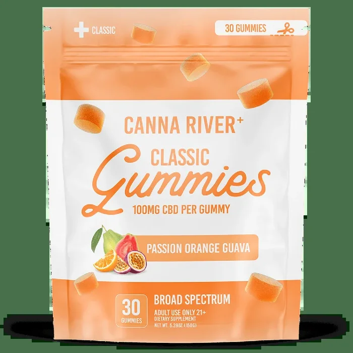 Canna River – Broad Spectrum CBD Gummies – Passionfruit, Orange, Guava