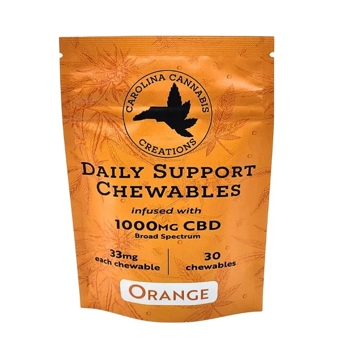 Carolina Cannabis Daily Support Chewables | CBD | Orange 30ct