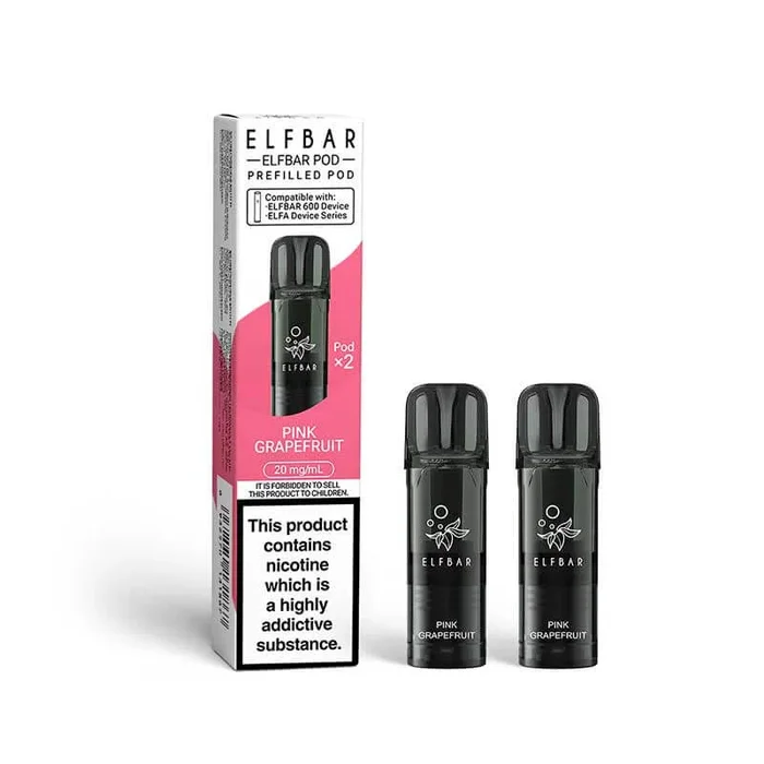Elf Bar 600 Pink Grapefruit Prefilled Vape Pods 20mg – 2PK