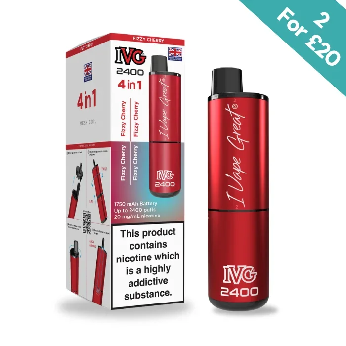 Fizzy Cherry – IVG 2400 4-in-1 reloaded Pre-Filled Kit