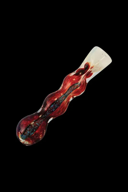 Frit Dichroic Glass Chillum Taster – Assorted Colors