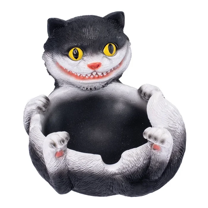 Fujima Trippy Tuxedo Cat Polystone Ashtray – 5″x3.5″