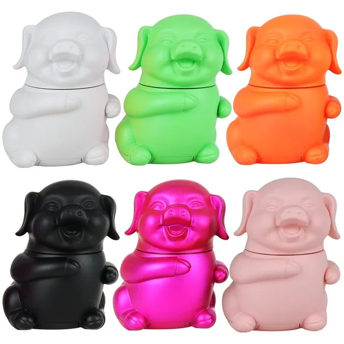 Happy As A Pig In Slop Aluminum Grinder – 4pc / 1.75″ / Colors Vary