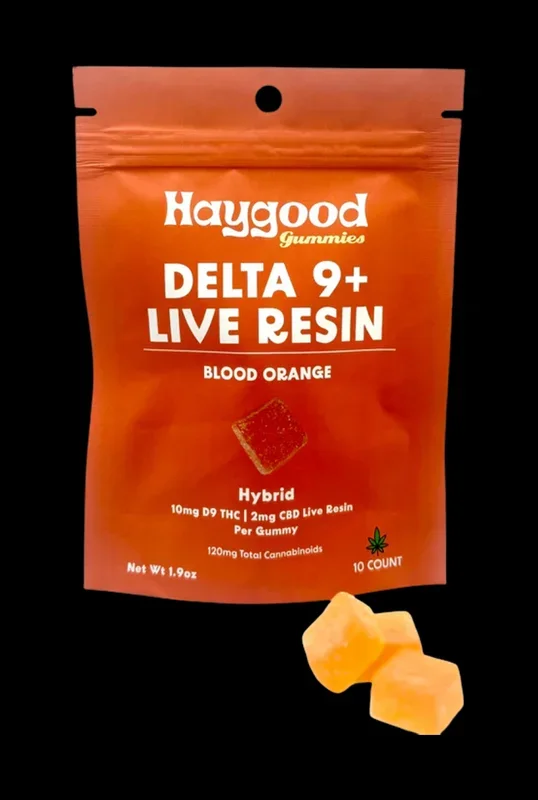 Haygood Farms D9 THC Live Resin Gummies – Hybrid – Blood Orange