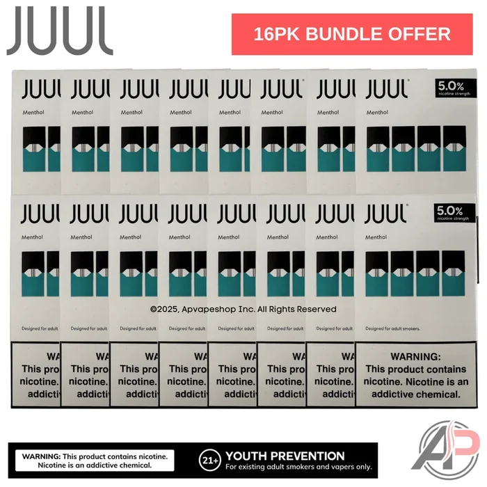 Juul Pods Menthol 4 Pod Pack Wholesale Bundle Box 16 Packs