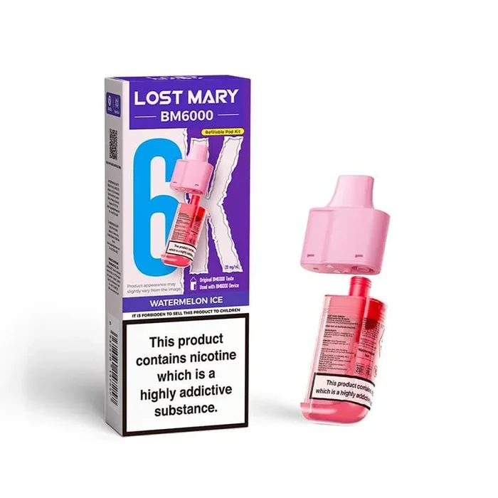 Lost Mary BM6000 Watermelon Ice Prefilled Vape Pods – 20mg