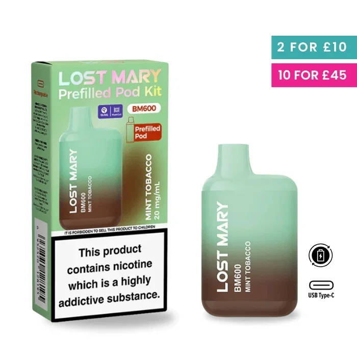 Mint Tobacco – Lost Mary BM600 Pre-Filled Pod Kit