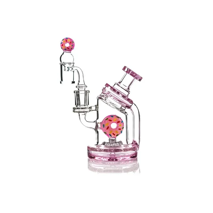 MKGlass TX32 Toxic Donut Recycler Rig 6″ Water Pipe
