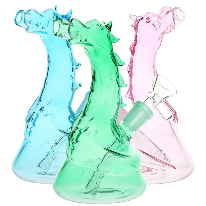 Puff the Magic Dragon Glass Water Pipe – 6″ / 14mm F / Colors Vary