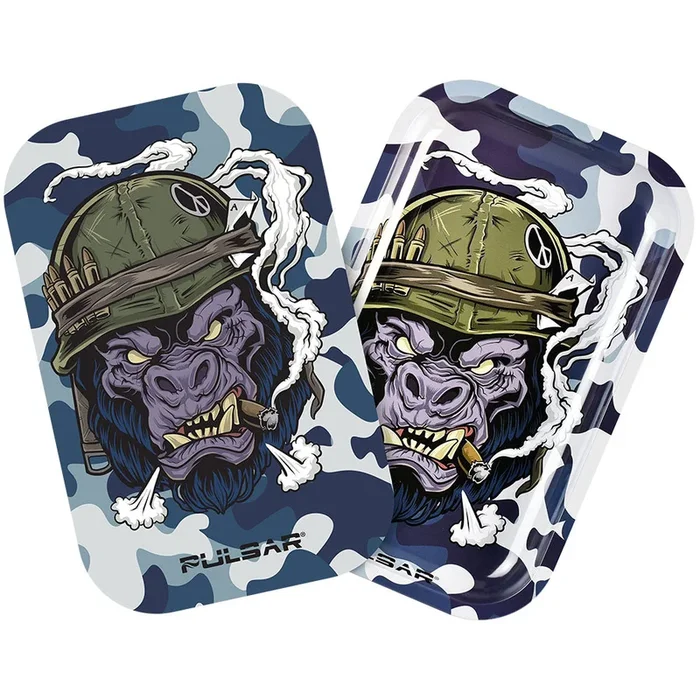 Pulsar Metal Rolling Tray w/ Lid – 11″x7″ / Gorilla Warfare