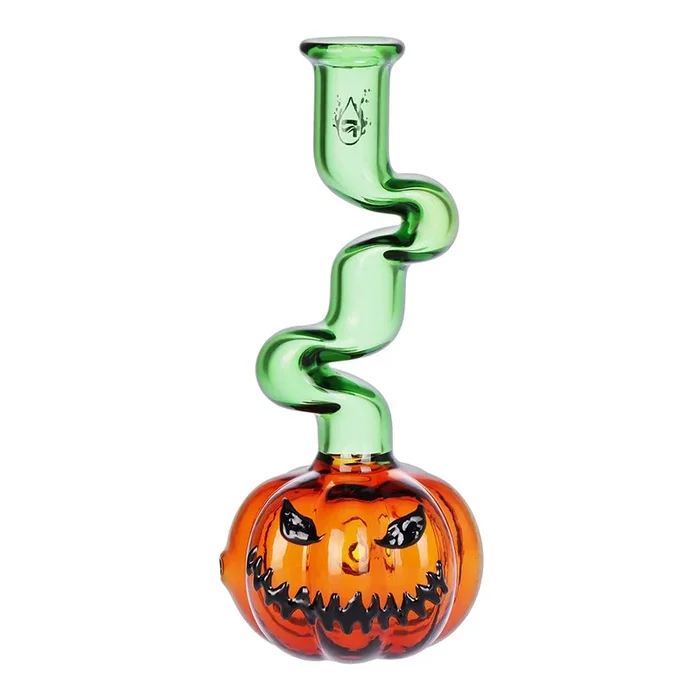 Pulsar Twisty And Wicked Jack-O-Lantern Glass Hand Pipe – 5.7″