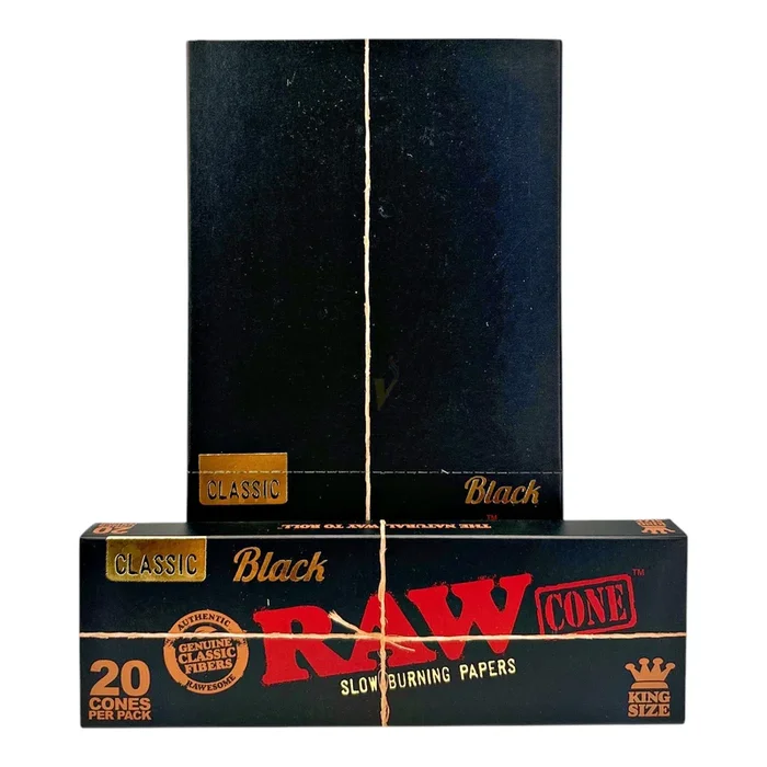 Raw Black King Size 20ct Cones