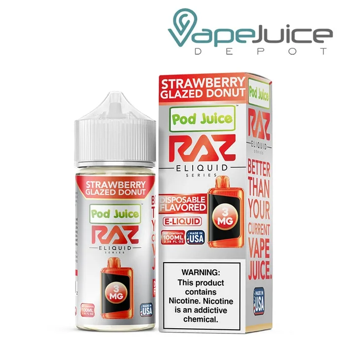 Strawberry Glazed Donut Pod Juice x Raz TFN 100ml