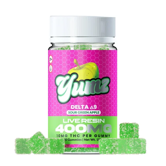 THC Gummies – Delta 9 THC – YUMZ LAB – Sour Green Apple