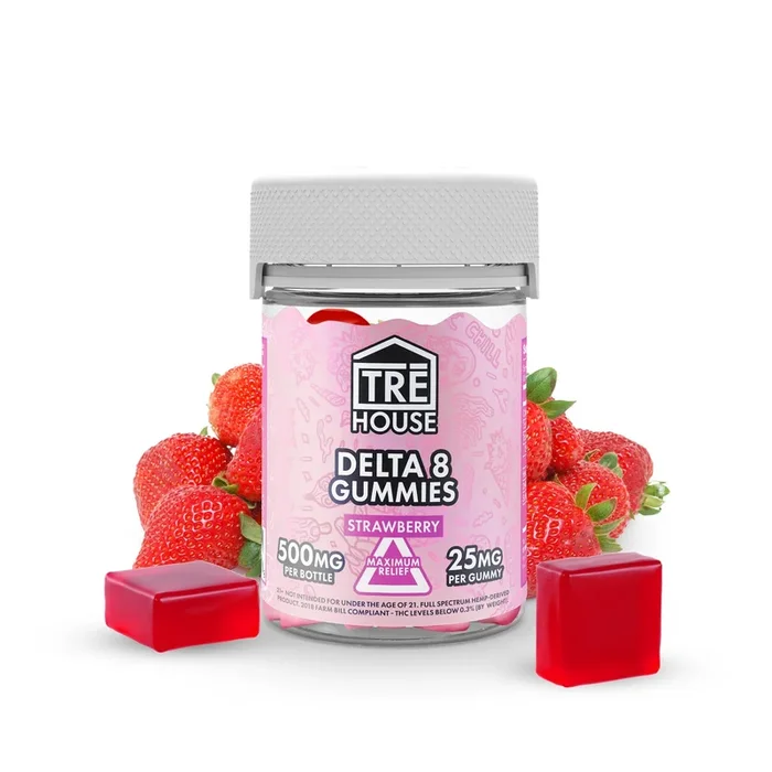 Tre House Delta 8 Strawberry Gummies – 500mg