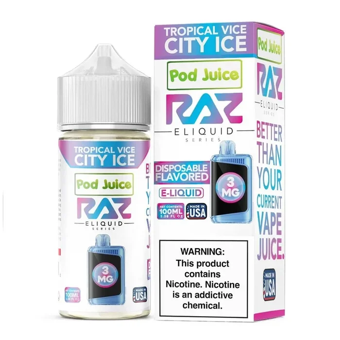 Tropical Vice City ICE – Pod Juice x Raz E-Liquid – 100mL