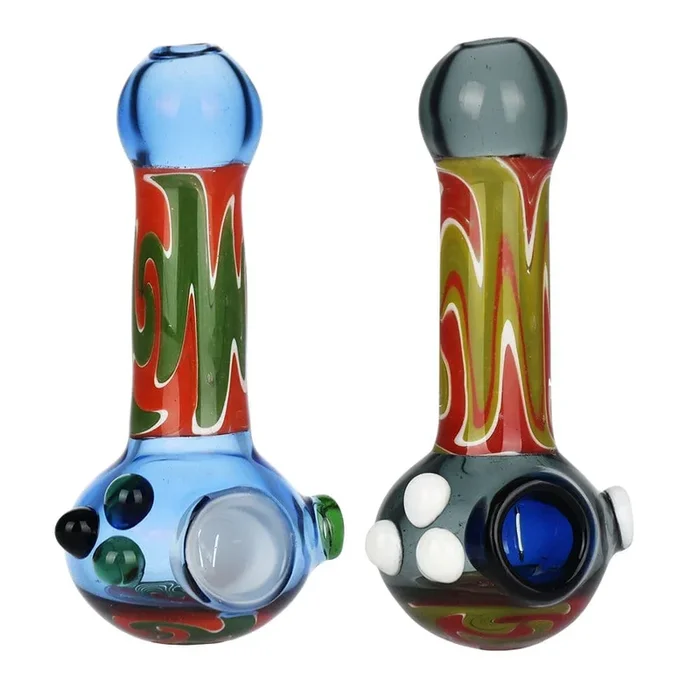 Unified Reality Wig Wag Glass Spoon Pipe – 4.75″ / Colors Vary