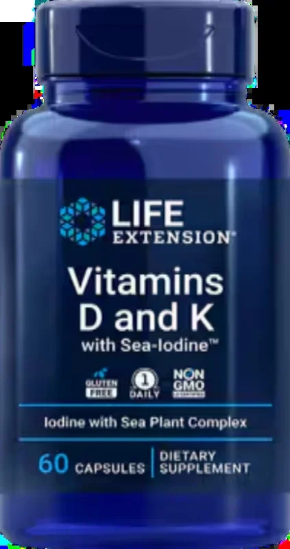 Vitamins D and K with Sea-Iodine 60 Capsules