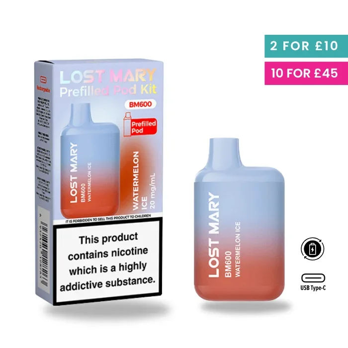 Watermelon Ice – Lost Mary BM600 Pre-Filled Pod Kit