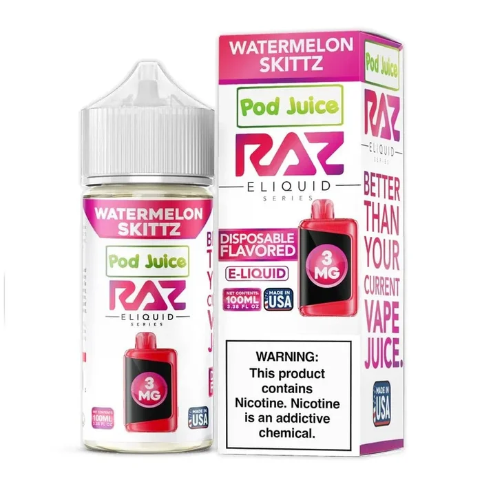 Watermelon Skittz – Pod Juice x Raz E-Liquid – 100mL