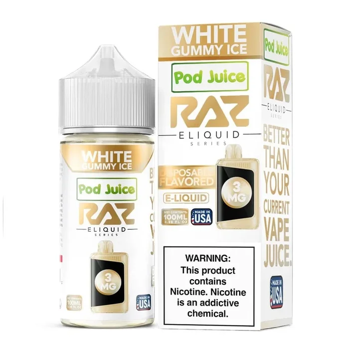 White Gummy ICE – Pod Juice x Raz E-Liquid – 100mL