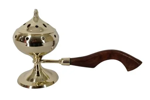 ZenN – Brass Charcoal Burner w/ Wooden Handle