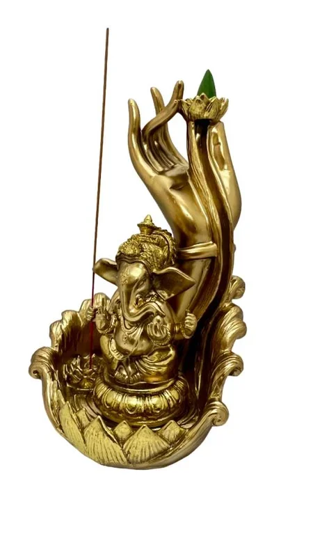 ZenN – Ganesha Hand with Lotus Backflow Incense Burner 5.7×4.1×8.9”